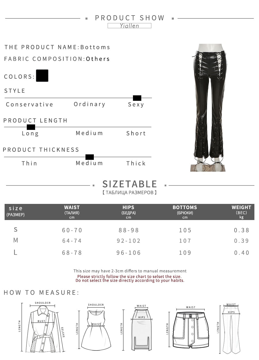 Faux PU Leather High Waist Bandage Pants Hipster Street Style Long Trousers The Clothing Company Sydney