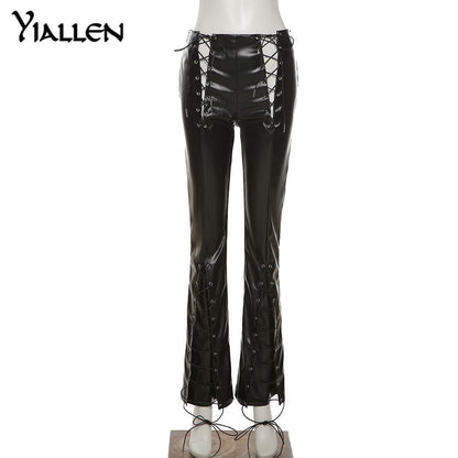 Faux PU Leather High Waist Bandage Pants Hipster Street Style Long Trousers The Clothing Company Sydney