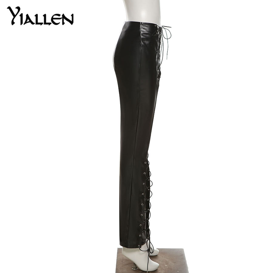Faux PU Leather High Waist Bandage Pants Hipster Street Style Long Trousers The Clothing Company Sydney