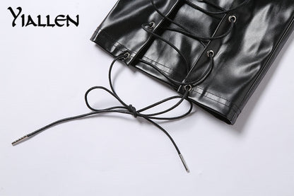 Faux PU Leather High Waist Bandage Pants Hipster Street Style Long Trousers The Clothing Company Sydney