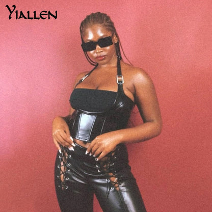 Faux PU Leather High Waist Bandage Pants Hipster Street Style Long Trousers The Clothing Company Sydney