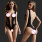 Fishnet Bodysuit Bandage Clubwear See Through Sheer Long Sleeve Open Crotch High Cut Leotard Lingerie Bodysuit The Clothing Company Sydney