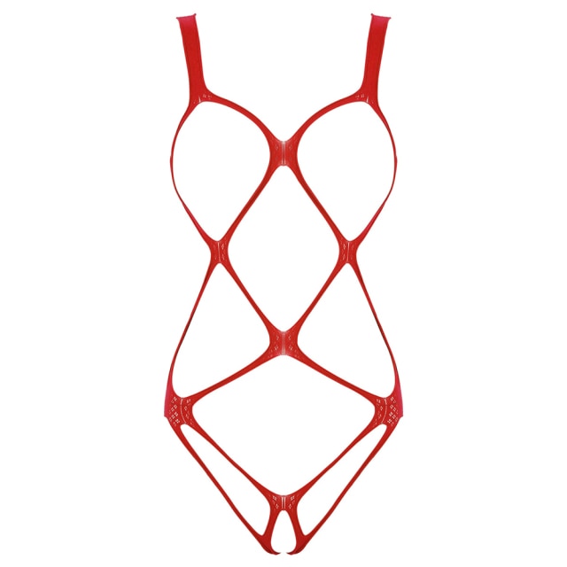 Fishnet Bodysuit Bandage Clubwear See Through Sheer Long Sleeve Open Crotch High Cut Leotard Lingerie Bodysuit The Clothing Company Sydney