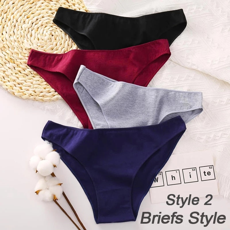 Cotton Mix Women's Panties Comfortable Underwear Low Waist Solid Color Briefs Plus Size Panty Lingerie The Clothing Company Sydney