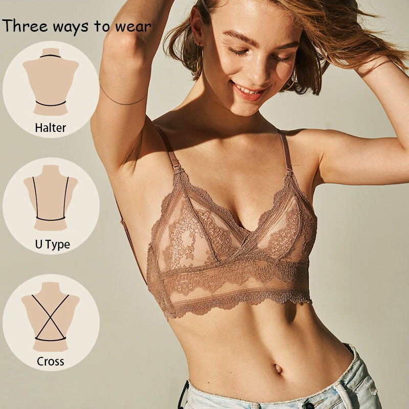 Thin French Lace U Backless Bras Underwear Seamless Bralette Top Comfort Breathable Wireless Lingerie The Clothing Company Sydney