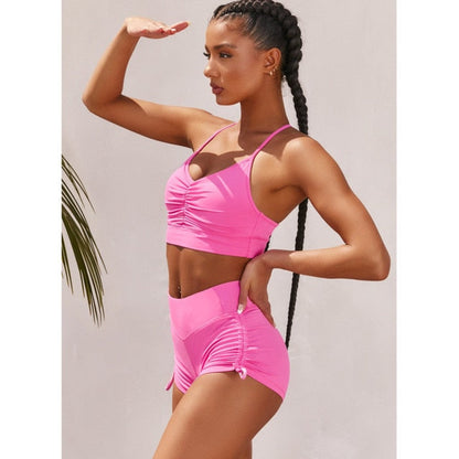Summer Solid Womens 2 Piece Outfits Tracksuits Spaghetti strap Backless Two Piece Set Crop Tops Sport Pants Sets The Clothing Company Sydney