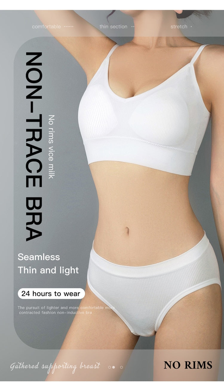 Wire-Free Women's Cotton Sports Bra Panty Set, Buy Now
