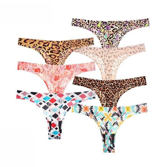 7 Pack Leopard Pint Underwear Panties T-back Soft G-string Sports Seamless Print Foral Thongs The Clothing Company Sydney