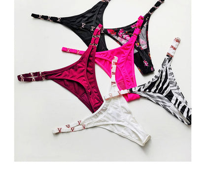 3 pack Thongs G String Metal Luxury Ice Silk Thongs Underwear Fitness Low Waist Satin Panties String Seamless Briefs The Clothing Company Sydney