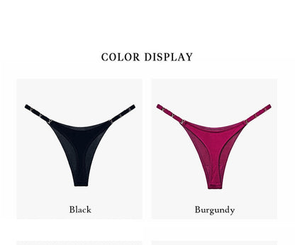 3 pack Thongs G String Metal Luxury Ice Silk Thongs Underwear Fitness Low Waist Satin Panties String Seamless Briefs The Clothing Company Sydney