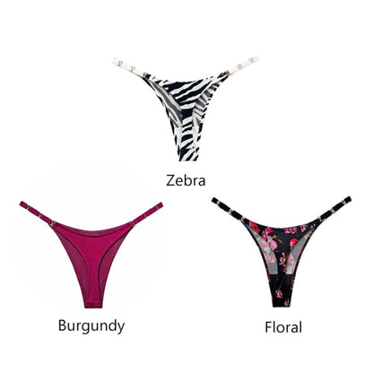 3 pack Thongs G String Metal Luxury Ice Silk Thongs Underwear Fitness Low Waist Satin Panties String Seamless Briefs The Clothing Company Sydney