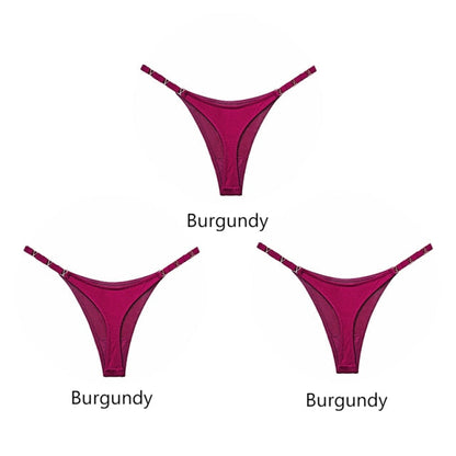 3 pack Thongs G String Metal Luxury Ice Silk Thongs Underwear Fitness Low Waist Satin Panties String Seamless Briefs The Clothing Company Sydney