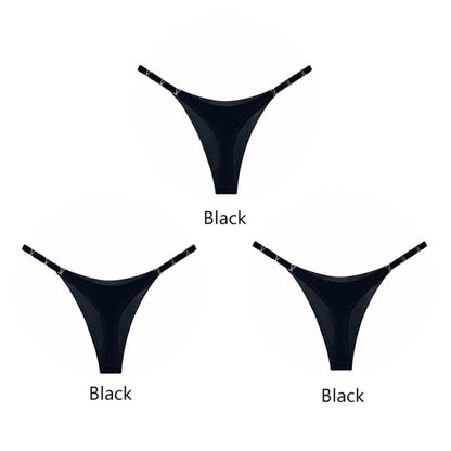 3 pack Thongs G String Metal Luxury Ice Silk Thongs Underwear Fitness Low Waist Satin Panties String Seamless Briefs The Clothing Company Sydney