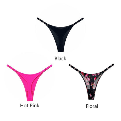 3 pack Thongs G String Metal Luxury Ice Silk Thongs Underwear Fitness Low Waist Satin Panties String Seamless Briefs The Clothing Company Sydney