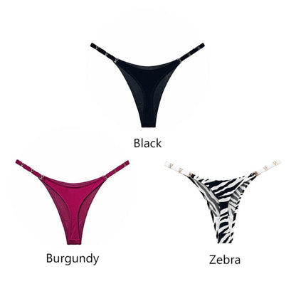 3 pack Thongs G String Metal Luxury Ice Silk Thongs Underwear Fitness Low Waist Satin Panties String Seamless Briefs The Clothing Company Sydney