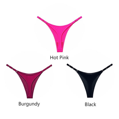 3 pack Thongs G String Metal Luxury Ice Silk Thongs Underwear Fitness Low Waist Satin Panties String Seamless Briefs The Clothing Company Sydney