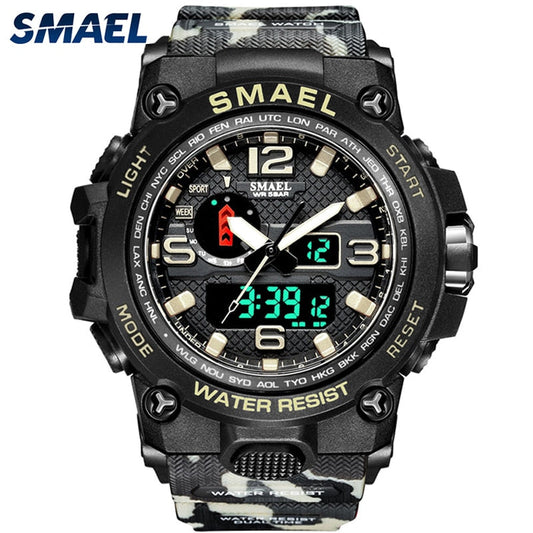 50M Water Resitant Clock Alarm 1545D Dual Display Wristwatch Quartz Military Watch Sport New Mens Watch The Clothing Company Sydney