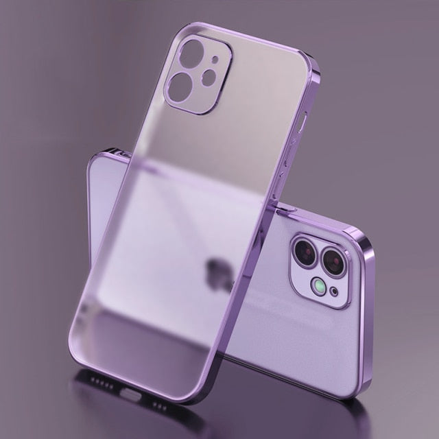 Luxury Plating Matte Transparent Soft Silicone Case for iPhone 11 12 13 Pro Max Mini XR X XS 7 8 Plus SE 2020 Shockproof Cover The Clothing Company Sydney
