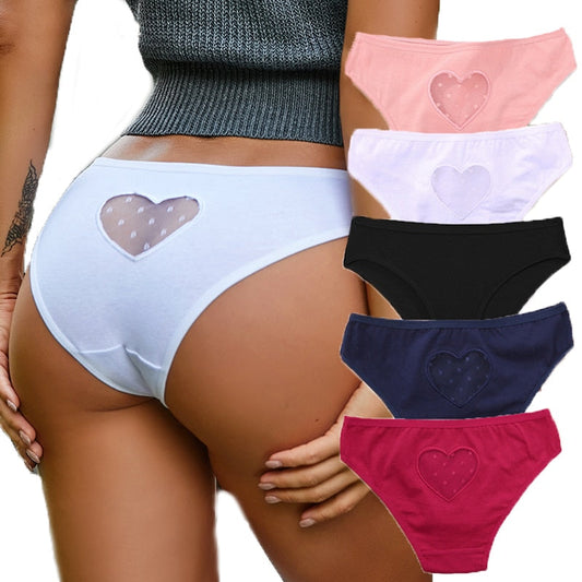 Hollow Out Heart Panties Low-Waist Underpants Comfortable Cotton Mix Briefs Underwear Lingerie The Clothing Company Sydney