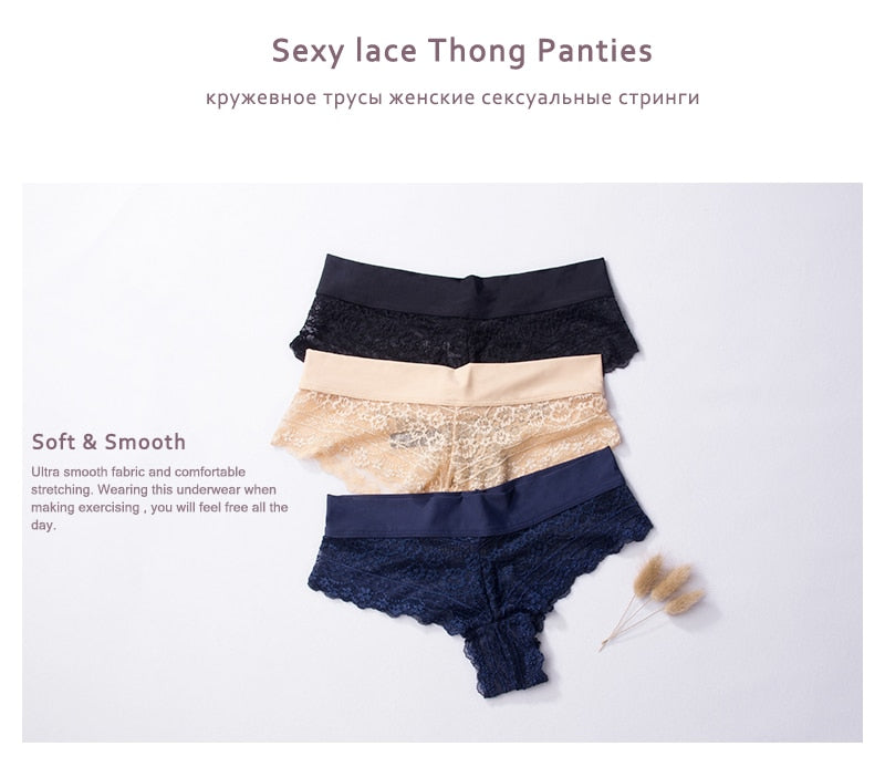 Sexy Lingerie Women Lace Panties Seamless Thong Bikini Стринги