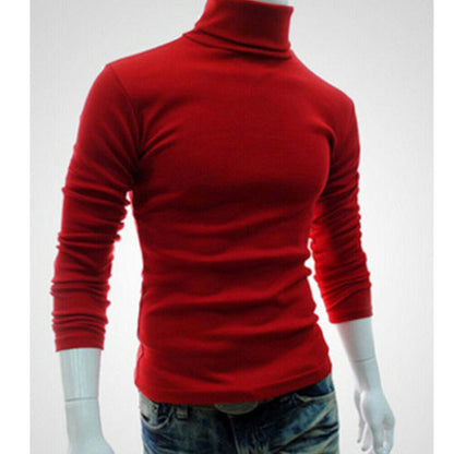 Fashion Casual Men's Autumn Winter Warm Cotton Blend High Neck Pullover Jumper Solid Sweater Tops Turtleneck The Clothing Company Sydney