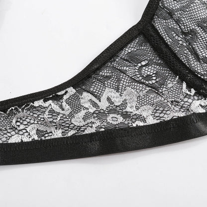 2 Piece Lingerie Deep-V Brief Floral Embroidery Underwear Push up Underwire Bra Transparent Intimate Set The Clothing Company Sydney