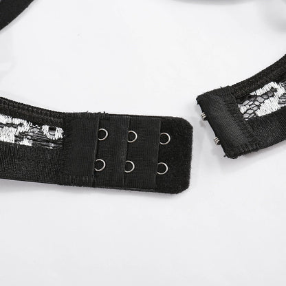 2 Piece Lingerie Deep-V Brief Floral Embroidery Underwear Push up Underwire Bra Transparent Intimate Set The Clothing Company Sydney