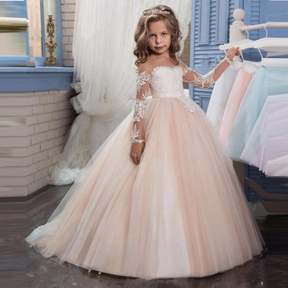 Bridesmaid Girls Teenager Kids Children Long Lace Princess Party Wedding Dress The Clothing Company Sydney