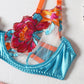 3 Piece Transparent Floral Lace Lingerie Set Garter Lace Blue Underwear Fancy Beautiful Thongs Breves Sets The Clothing Company Sydney