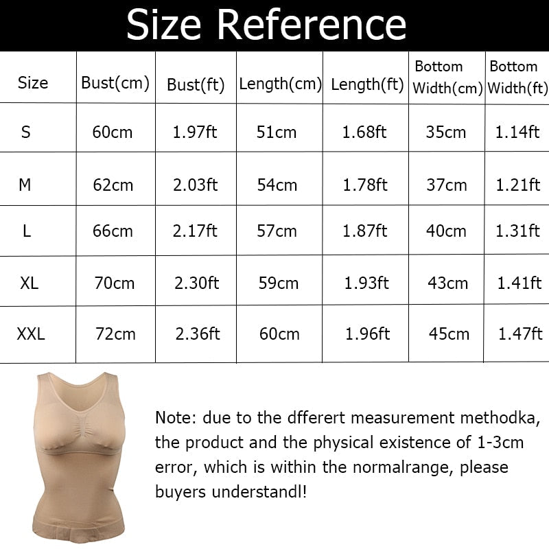 Shaper Slim Up Lift Plus Size Bra Tank Top Body Shaper Removable Underwear  Vest Corset Shapewear