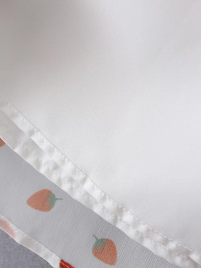 Strawberry Print White Chiffon Spaghetti Strap Vintage Boho Summer Beach Maxi Dress Sleeveless Sundress The Clothing Company Sydney