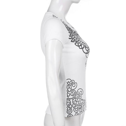 Streetwear Grunge Fairycore Y2K Print Graphic Tee T shirt Retro Dark Academia Crop Tops The Clothing Company Sydney