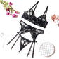 Floral Embroidery Intimate Lace Lingerie Transparent 3-Piece Underwear Brief Underwire Bra Set The Clothing Company Sydney