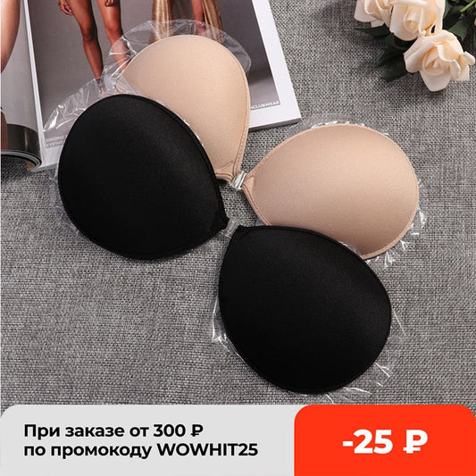 Invisible Push Up Bra Self-Adhesive Silicone Seamless Front Closure Sticky Backless Strapless Bra The Clothing Company Sydney