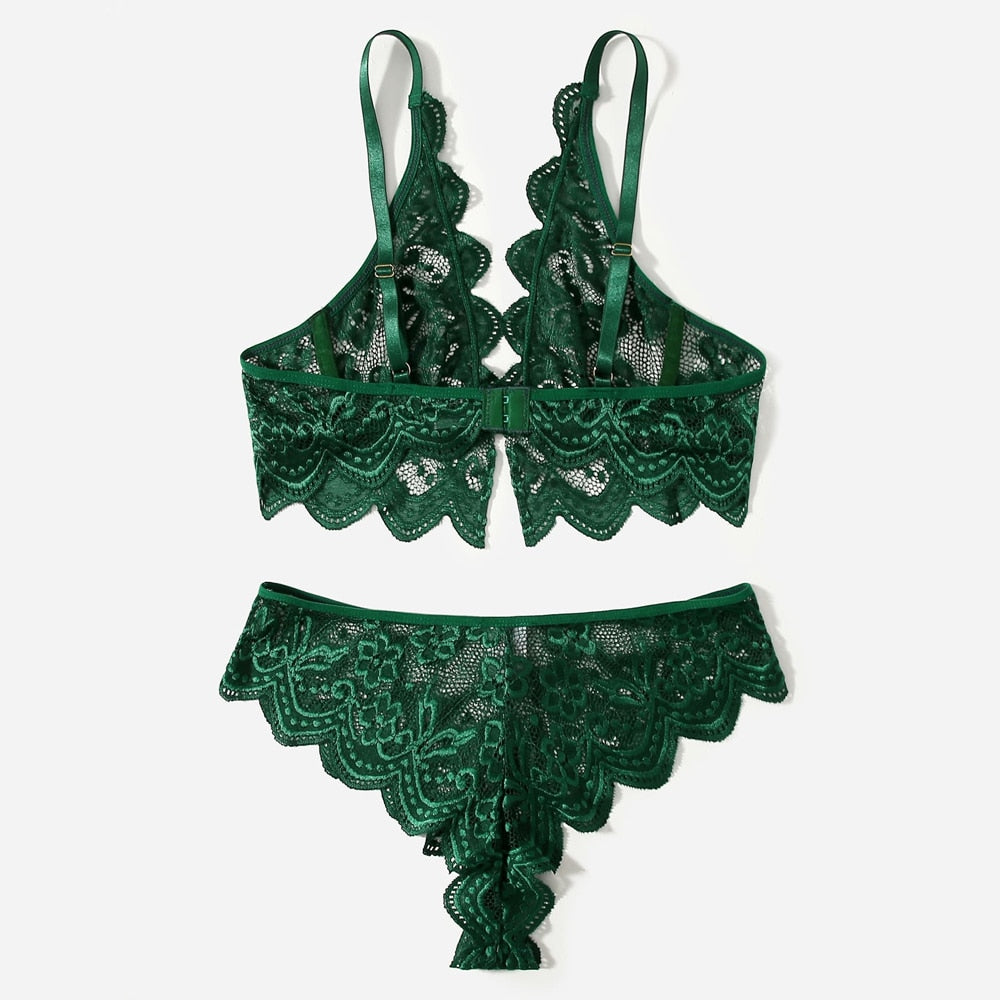2 Pieces Lingerie Sets Sensual Deep-V Lace Brief Sets See Through Brief Seamless Intimates The Clothing Company Sydney
