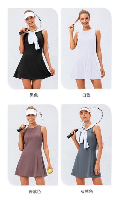 Nylon Mix Quick Dry Yoga Golf Fitness Badminton 2 Piece Set Skirt And Shorts Sportswear Tennis Dress The Clothing Company Sydney