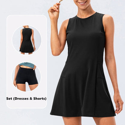 Nylon Mix Quick Dry Yoga Golf Fitness Badminton 2 Piece Set Skirt And Shorts Sportswear Tennis Dress The Clothing Company Sydney