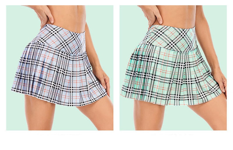 Ladies Summer Tennis Skorts High Waist Stitching Plaid Golf Yoga Dancing Running Fitness Mini Pleated Skirts With Pocket Sportswear The Clothing Company Sydney