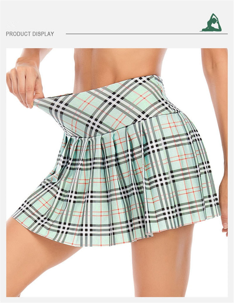 Ladies Summer Tennis Skorts High Waist Stitching Plaid Golf Yoga Dancing Running Fitness Mini Pleated Skirts With Pocket Sportswear The Clothing Company Sydney