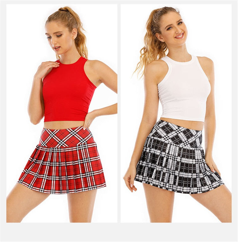 Ladies Summer Tennis Skorts High Waist Stitching Plaid Golf Yoga Dancing Running Fitness Mini Pleated Skirts With Pocket Sportswear The Clothing Company Sydney