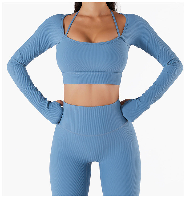 Long Sleeve Yoga With Chest Pads Quick Dry Fitness Clothes Gym Tight Sports Yoga Crop Top The Clothing Company Sydney