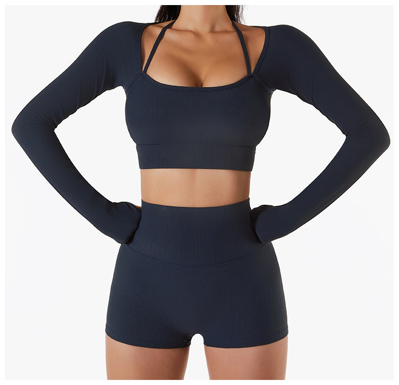 Long Sleeve Yoga With Chest Pads Quick Dry Fitness Clothes Gym Tight Sports Yoga Crop Top The Clothing Company Sydney