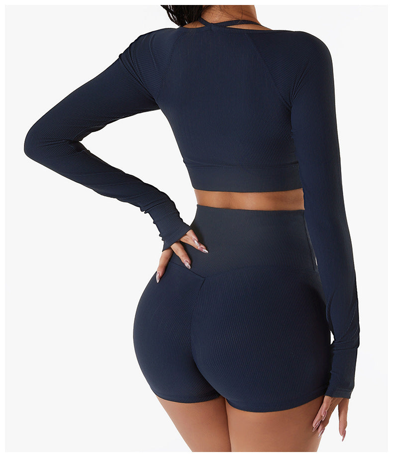 Long Sleeve Yoga With Chest Pads Quick Dry Fitness Clothes Gym Tight Sports Yoga Crop Top The Clothing Company Sydney