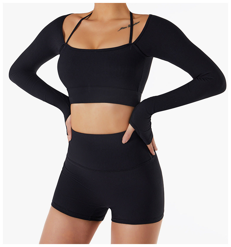 Long Sleeve Yoga With Chest Pads Quick Dry Fitness Clothes Gym Tight Sports Yoga Crop Top The Clothing Company Sydney