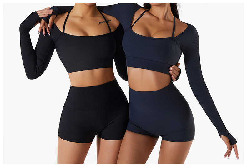 Long Sleeve Yoga With Chest Pads Quick Dry Fitness Clothes Gym Tight Sports Yoga Crop Top The Clothing Company Sydney