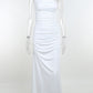 Summer Hollow Out White Midi Ruched Sleeveless Backless Club Khaki Y2K Beach Party Dress The Clothing Company Sydney