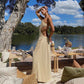 Summer Hollow Out White Midi Ruched Sleeveless Backless Club Khaki Y2K Beach Party Dress The Clothing Company Sydney