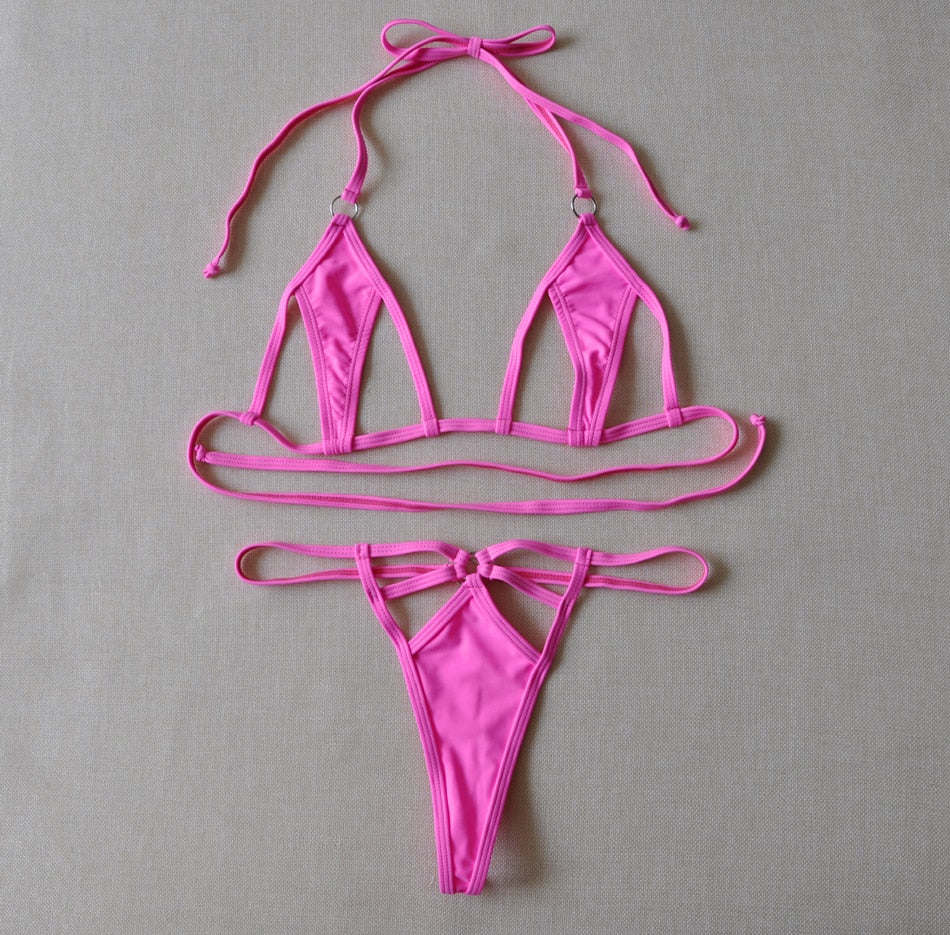 2 Piece Micro Bikini G String mini Bikini Thong Swimsuit Beachwear Multi Color Bathing Suits The Clothing Company Sydney