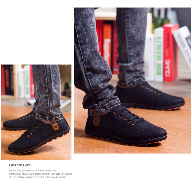 Breathable Mens Casual Low Lace-up Canvas Flat Shoes The Clothing Company Sydney