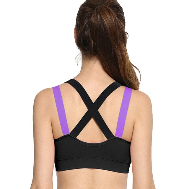 Cross Strap Back Women Sports Bra,Professional Quick Dry Padded Shockproof Gym Fitness Running Yoga Sport Brassiere Top The Clothing Company Sydney